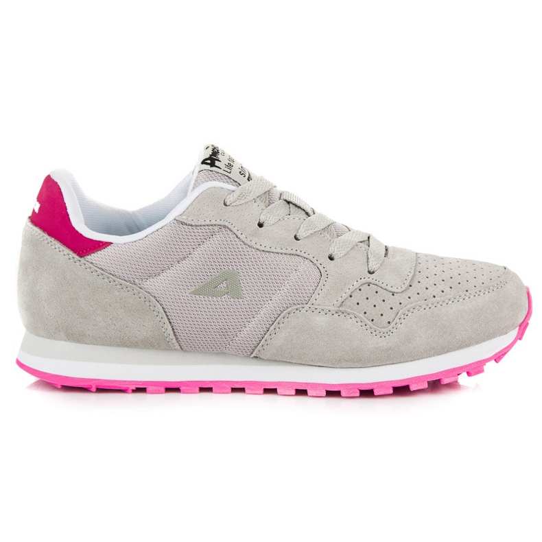 American Club Zapatos deportivos de cuero americano gris
