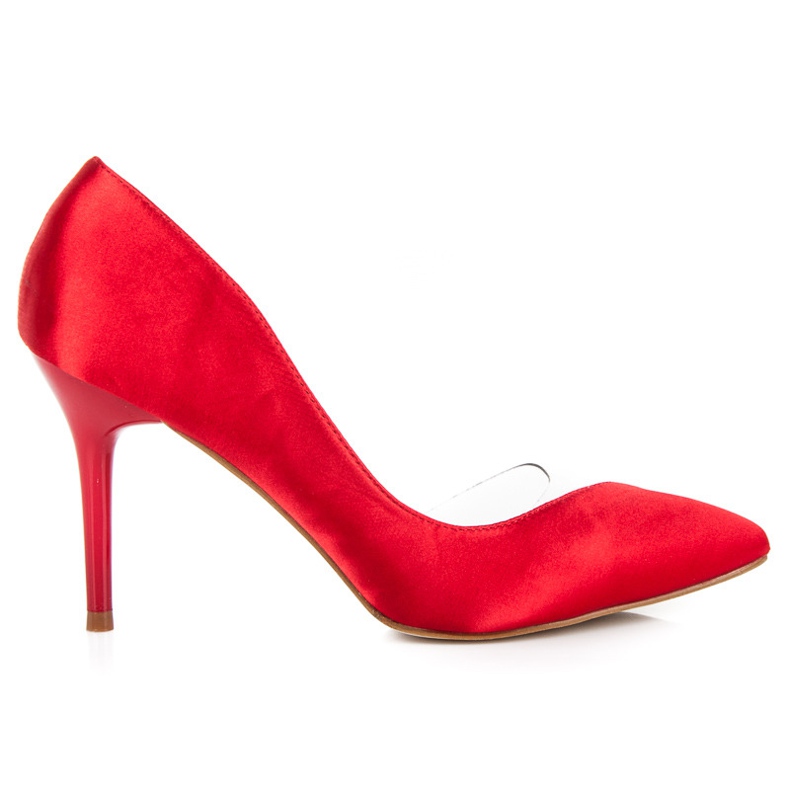 Alfileres transparentes satinados rojo Alfileres transparentes satinados rojo