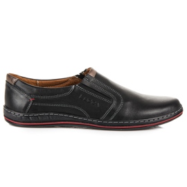 Zapatos sin cordones hechos de cuero lucca negro
