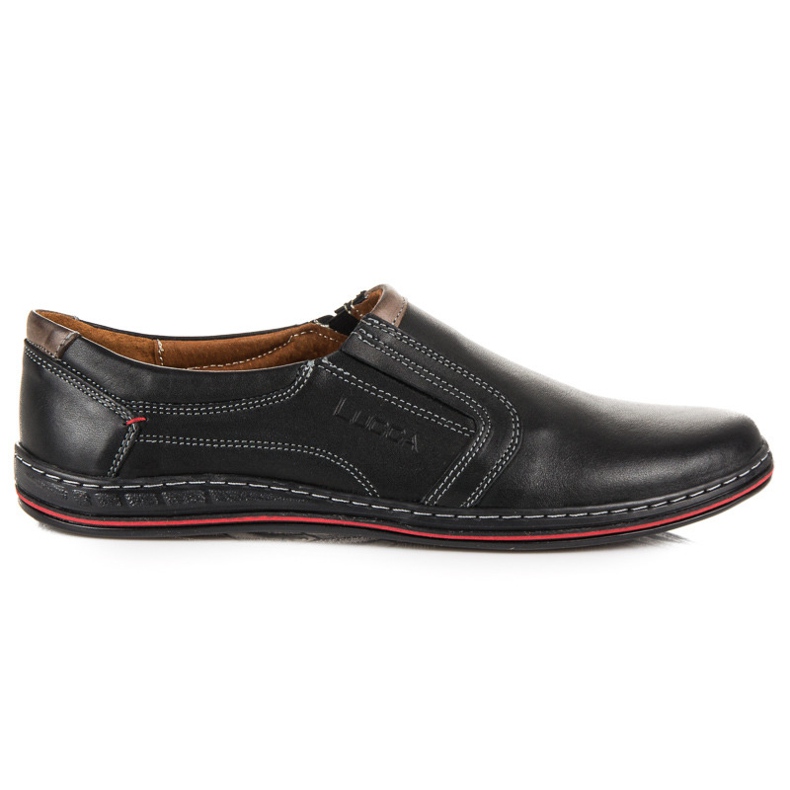 Zapatos sin cordones hechos de cuero lucca negro