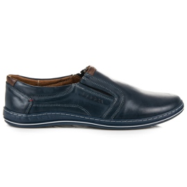 Zapatos sin cordones hechos de cuero lucca azul