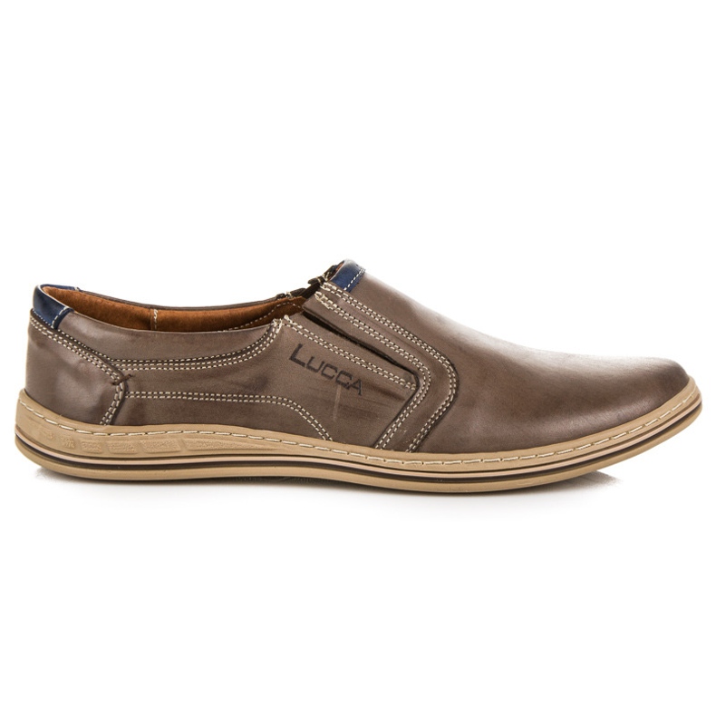 Zapatos sin cordones de cuero lucca marrón