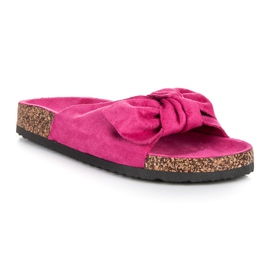 Seastar Pantuflas de mujer con lazo rosa