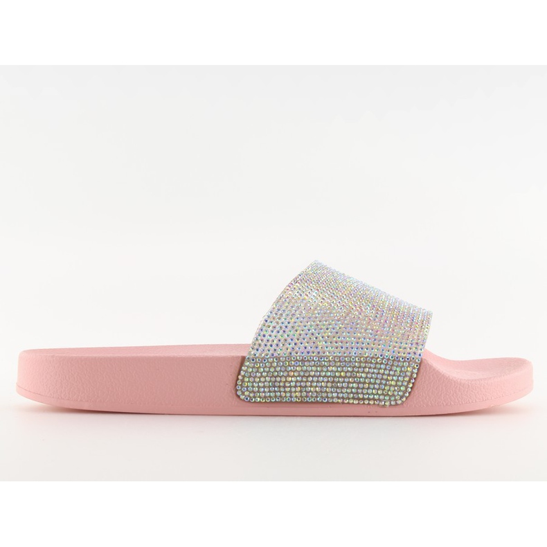 Zapatillas de casa de goma con circonita rosa S20 rosa rosado