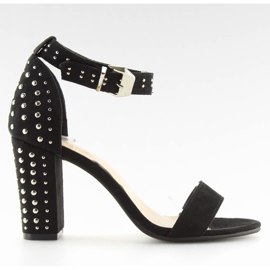 Sandalias negras negras con tacones altos negro
