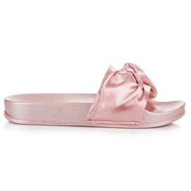 Via Giulia  Pantuflas Rosas Con Lazo