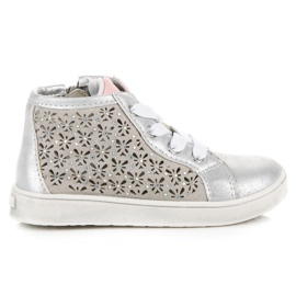 American Club Zapatillas caladas en una cremallera americana. gris