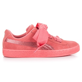 Puma suede corazón snk jr rosa