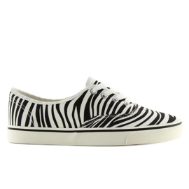 Tenis K-75 Zebra con cordones negro blanco