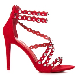 Seastar Sandalias De Tacón Alto Abrochadas Con Cremallera rojo