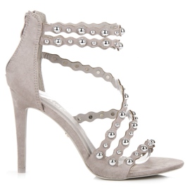 Seastar Sandalias De Tacón Alto Abrochadas Con Cremallera gris