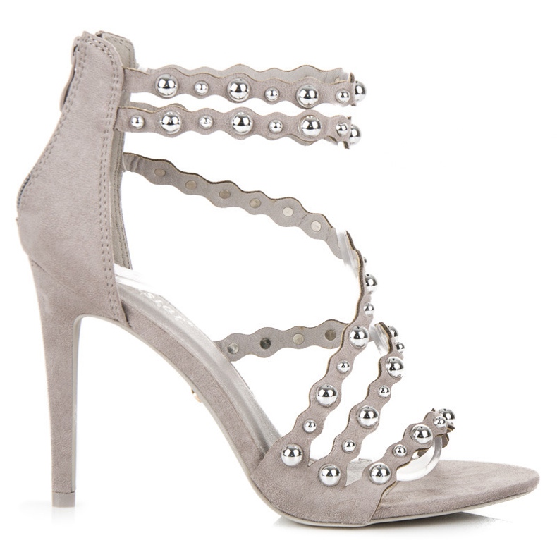 Seastar Sandalias De Tacón Alto Abrochadas Con Cremallera gris