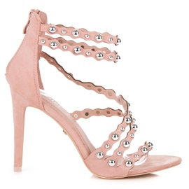Seastar Sandalias tacones altos con cremallera rosa