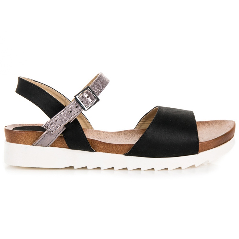 Sandalias planas vinceza ante negro