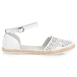 Alpargatas de piel sandalias vinceza blanco