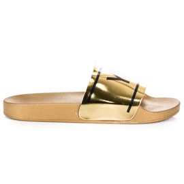 Ideal Shoes Zapatillas doradas si o no dorado