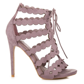 Seastar sandalias atadas en un tacón alto violeta Seastar sandalias atadas en un tacón alto violeta