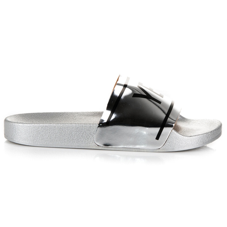 Ideal Shoes Zapatillas plateadas si o no gris Ideal Shoes Zapatillas plateadas si o no gris