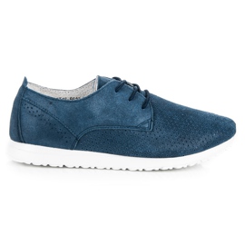 Zapatos Piel Atados VINCEZA azul