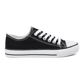 Zapatillas de zapatillas clásicas para mujeres atadas negras negro
