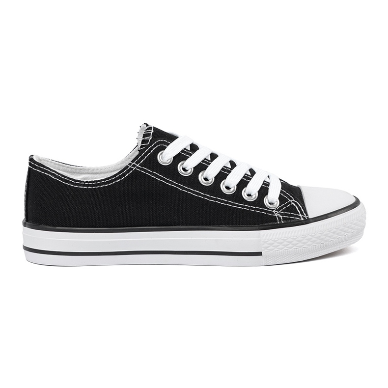 Zapatillas de zapatillas clásicas para mujeres atadas negras negro