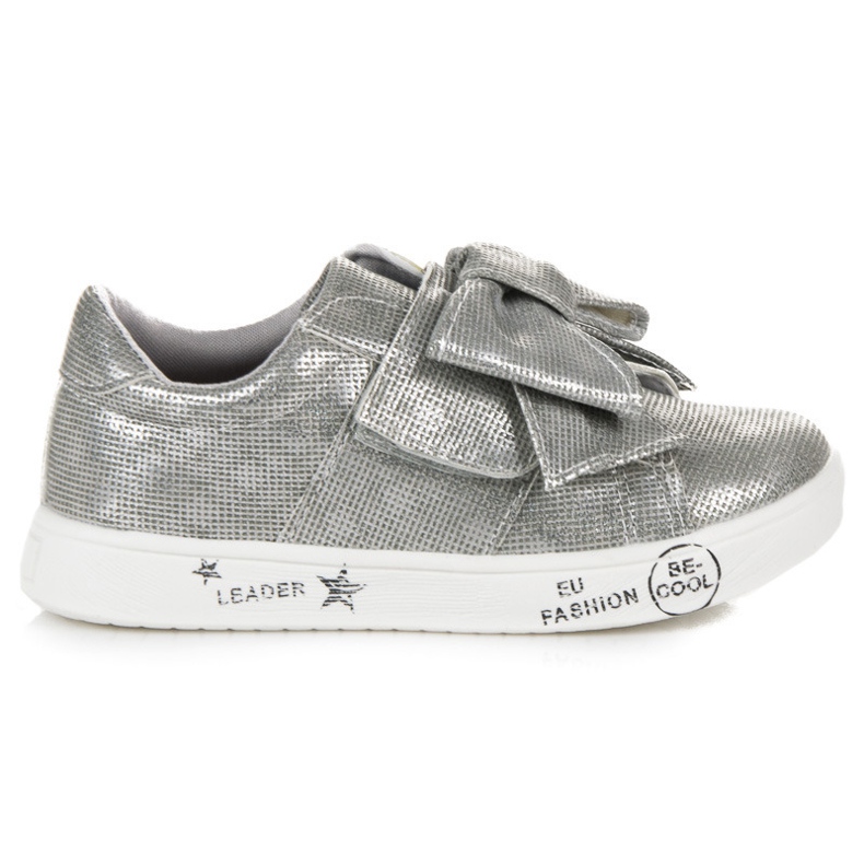 American Club Zapatillas deportivas sin cordones con lazo americano gris