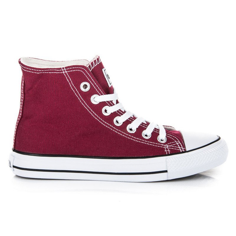 Deportivas atadas por encima del tobillo burdeos rojo Deportivas atadas por encima del tobillo burdeos rojo