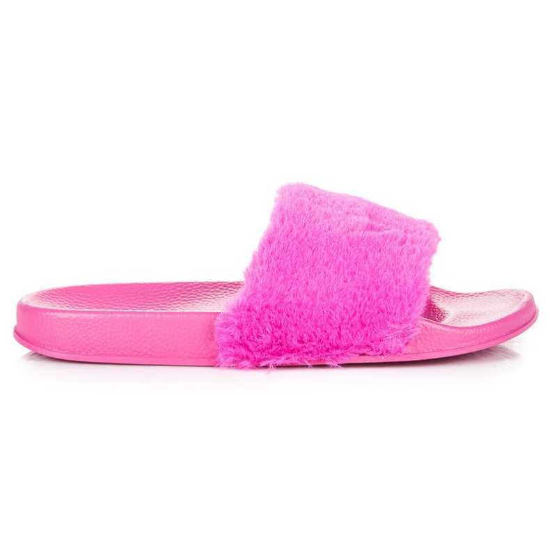 Babuchas fucsia con pelo rosado