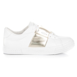 Deportivas deportivas blancas de moda blanco amarillo