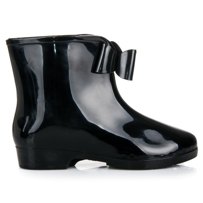 Botas de goma negras con lazo negro