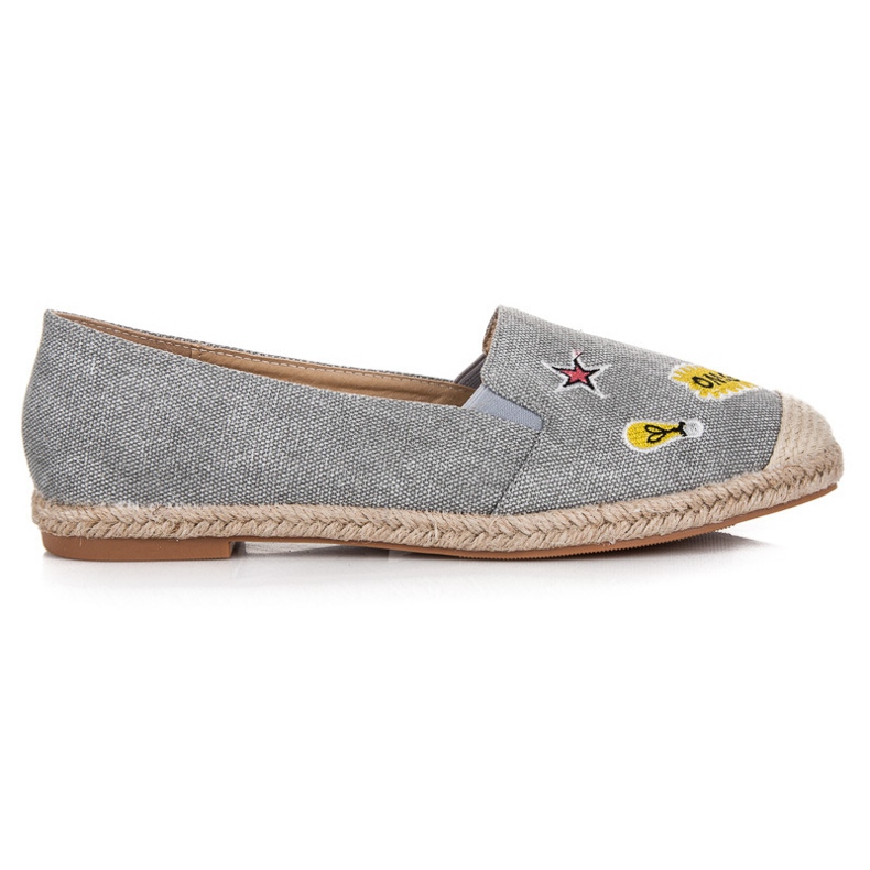 Bestelle Alpargatas primavera con parches gris