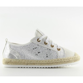 Alpargatas blancas con cordones B-140 White blanco