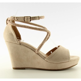 Sandalias de cuña F162 beige - 2do grado