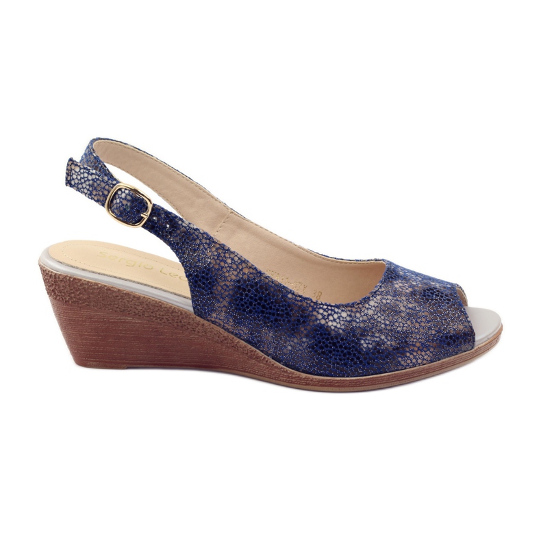 Sandalias cuña Sergio Leone 811 azul marino