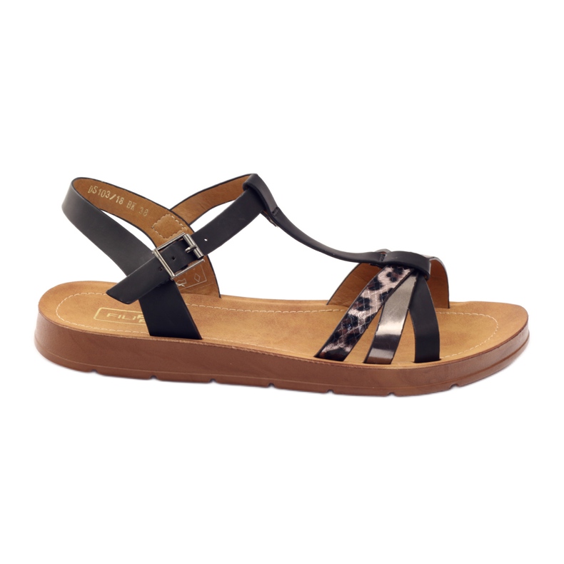 Filippo Sandalias mujer leopardo 103 negro gris