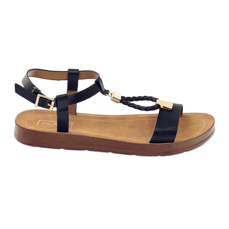 Filippo Sandalias mujer negras 104 negro amarillo