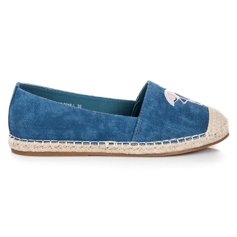 Bestelle Alpargatas azules con flamenco