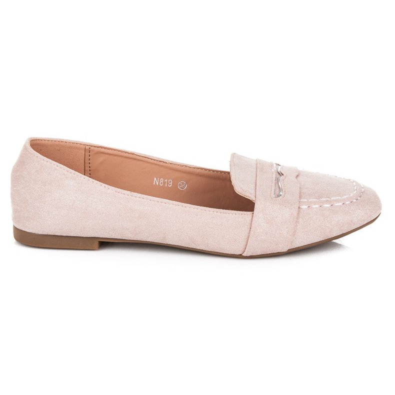 Small Swan Mocasines de ante con purpurina rosado