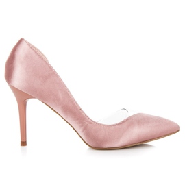 Alfileres transparentes satinados rosado