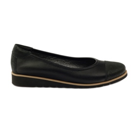 Angello Mocasines de cuero para mujeres 1325 negro