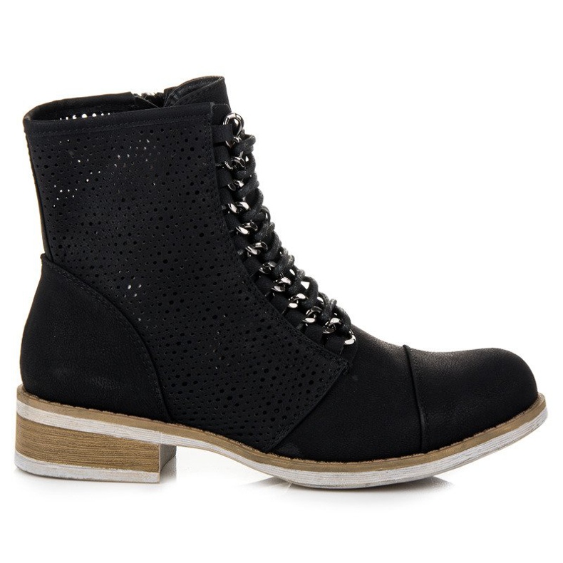 Bello Star Botas caladas para primavera. negro