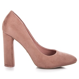 Ideal Shoes Bombas elegantes en el post. rosado
