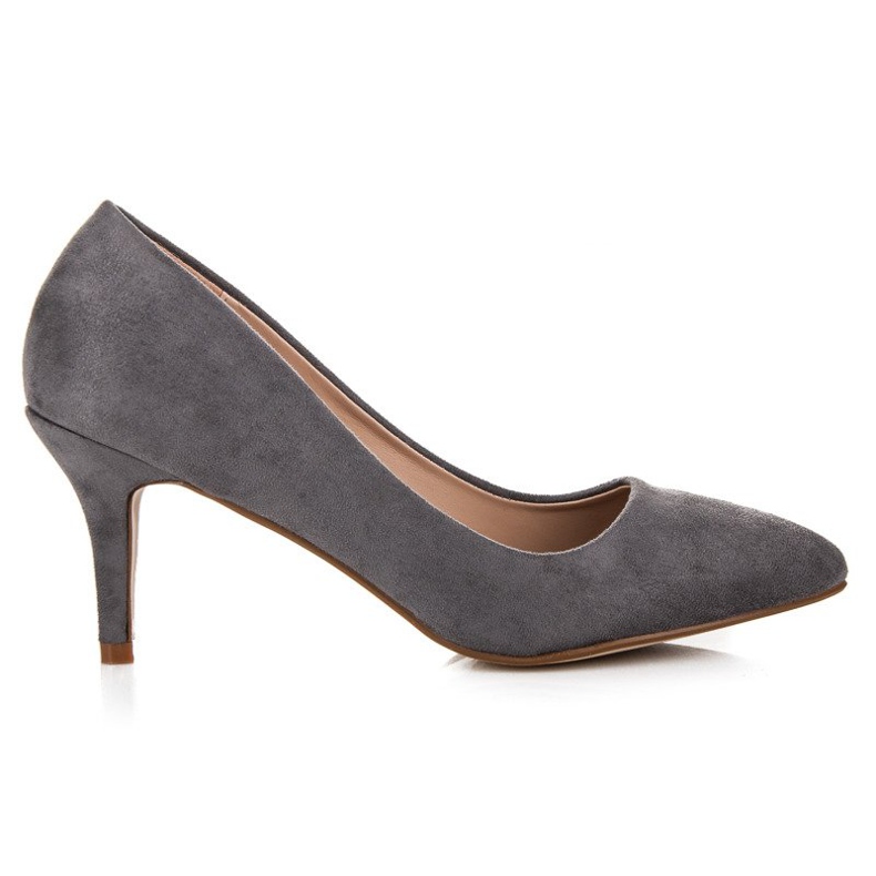 Bombas de gamuza en tacones altos gris