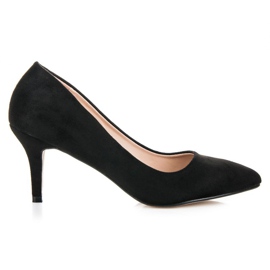 Bombas de gamuza en tacones altos negro