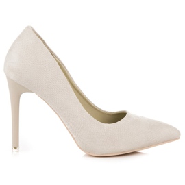 Tacones color crema marrón