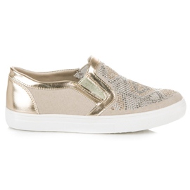 American Club Zapatillas doradas sin cordones dorado