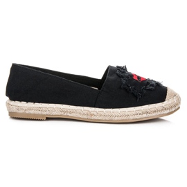 Bestelle Alpargatas negras con parches negro