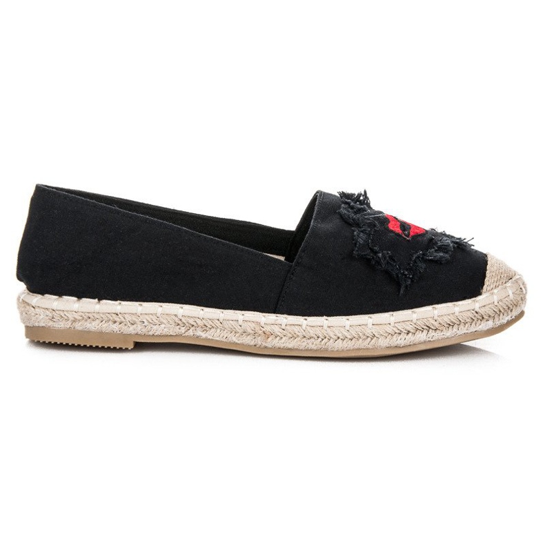 Bestelle Alpargatas negras con parches negro