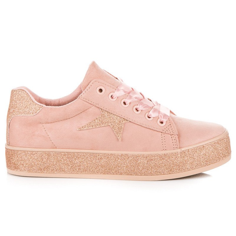 Zapatillas Mckeylor con purpurina rosado
