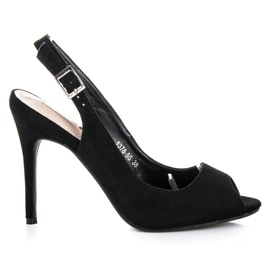 Bestelle Sandalias de gamuza en un tacón alto negro